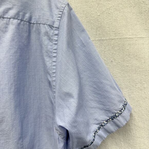 Ted Baker set of 2 men's short sleeve button up tops Size 3 magenta Size 4 blue - Picture 10 of 16